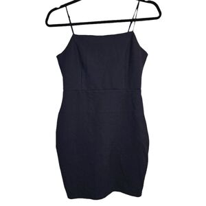 ASTR the Label Medium Mini Dress Navy Blue Spaghetti Strap Stretchy Back Zipper